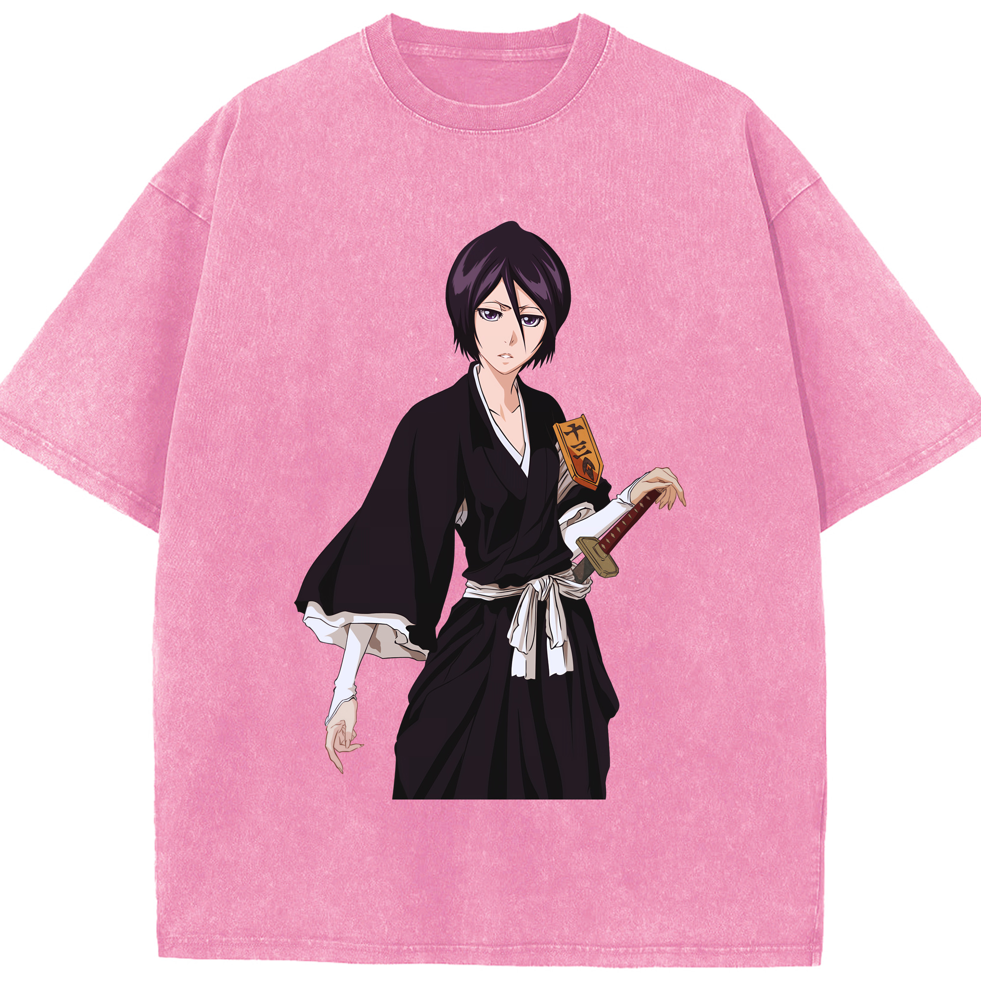 （画像用） ブリーチ 朽木ルキア BLEACH Kuchiki Rukia 綿100% ヴィンテージ風 半袖Tシャツ（フロントプリント）